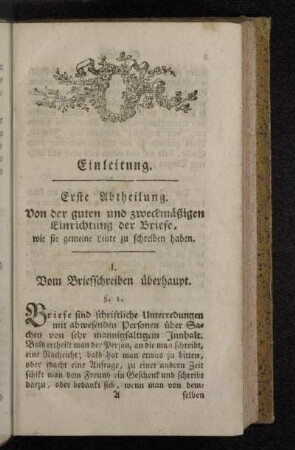 I. Vom Briefschreiben überhaupt.