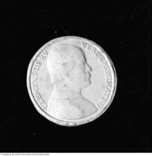 Medaille auf Bischof Clemente und Kardinal Giuliano della Rovere, Avers: Bischof Clemente della Rovere, Brustporträt mit Tonsur nach rechts