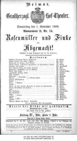 Rosenmüller und Finke oder Abgemacht!