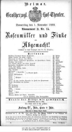 Rosenmüller und Finke oder Abgemacht!