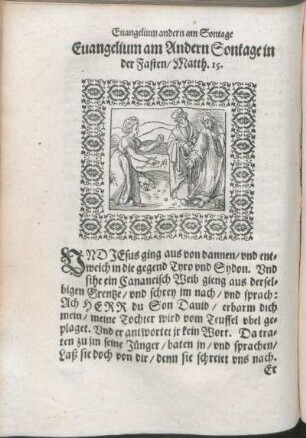 Euangelium am Andern Sontage in der Fasten/ Matth. 15.