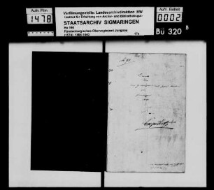 Vermögensübergabe des Johann Müller in Inneringen an seinen Sohn Max