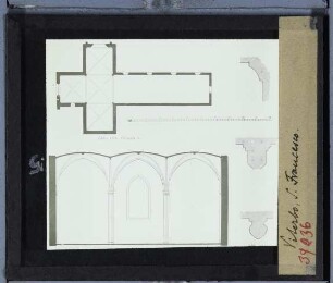 Viterbo, S. Francesco : Grundriss, Schnitt, Detailschnitte