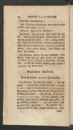 Siebender Auftritt.