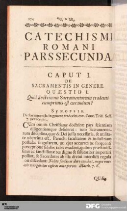 Catechismi Romani Pars Secunda.
