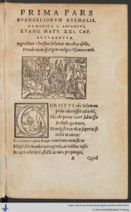 Prima Pars Evangeliorum Hyemalis.
