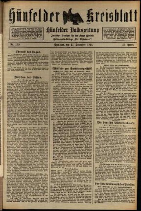 Ausgabe vom Samstag, den 27. Dezember 1924.