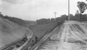 Maulbronn West Tunnelumgehung Erdbauarbeiten Lok Baureihe 55 LKW