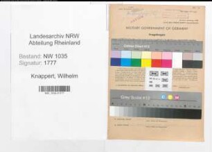 Entnazifizierung Wilhelm Knappert , geb. 09.12.1899 (Steiger)