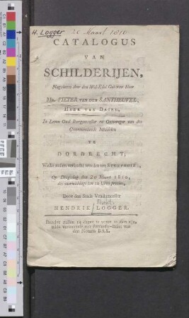 Schilderijen, nagelaten door Pieter van den Santheuvel, Meer van Driel : 20.3.