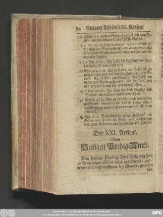 Der XXI. Articul. Vom Heiligen Predig-Amte.