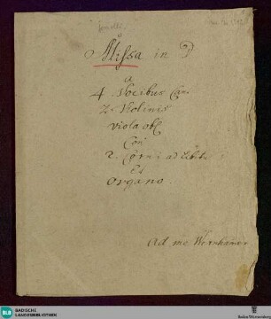 Masses - Don Mus.Ms. 1312 : V (4), orch, org; D; HocJ A2.1.4
