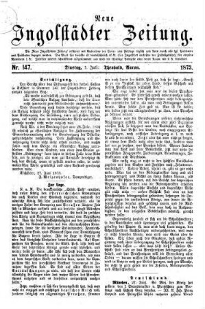 Neue Ingolstädter Zeitung. 1873,7/12 = Jg. 2