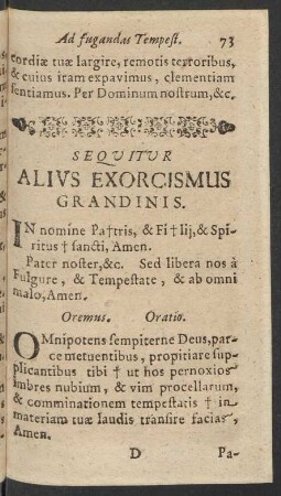 Sequitur Alius Exorcismus Grandinis.