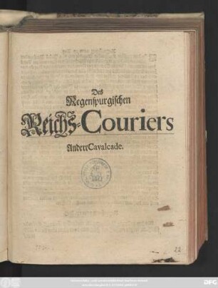 [2]: Des Regenspurgischen Reichs-Couriers ... Cavalcade