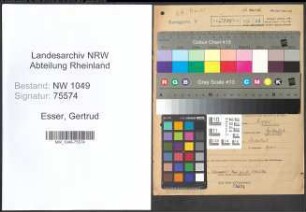 Entnazifizierung Gertrud Esser , geb. 31.12.1893 (Lehrerin)