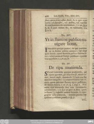 Tit. XIV. Ut in flumine publico navigare liceat.