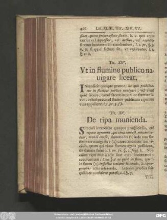 Tit. XIV. Ut in flumine publico navigare liceat.
