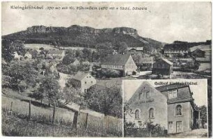 Reinhardtsdorf-Schöna-Kleingießhübel. Ortsansicht und Gasthof, Ansichtskarte