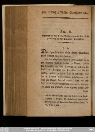 Kap. II. Aufkommen der Archi-Diakonen und der Archi-Presbyter in der Diöcesan-Verfassung.