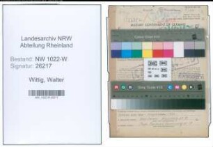 Entnazifizierung Walter Wittig , geb. 30.12.1890 (Postbeamter)