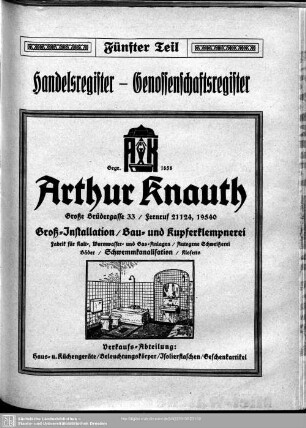 Fünfter Teil. Handelsregister - Genosssenschaftsregister