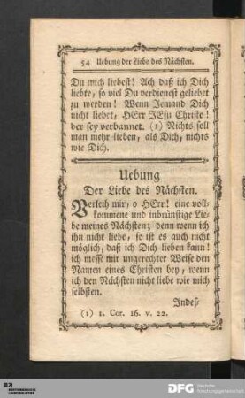 Uebung Der Liebe des Nächsten.