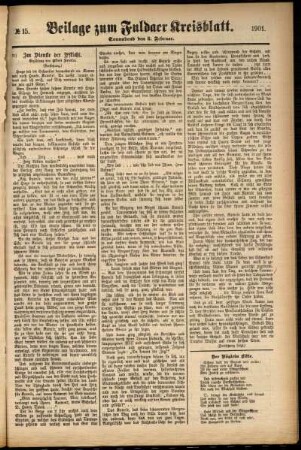 Zweite Ausgabe vom Samstag, den 02. Februar 1901.