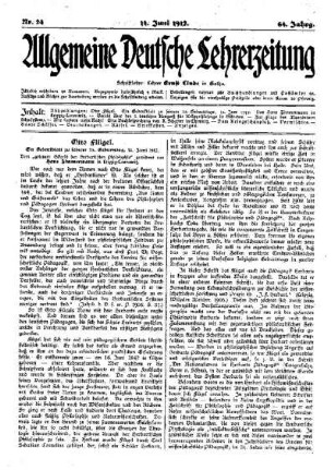 Otto Flügel : ein Gedenkblatt zu seinem 70. Geburtstag, 16.Juni 1912