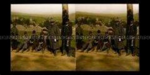 Gefangene französische Soldaten am Weg, Argonner Wald