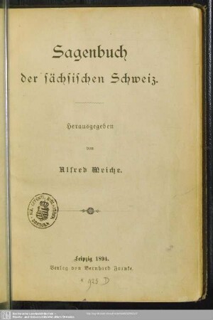 Sagenbuch der Sächsischen Schweiz