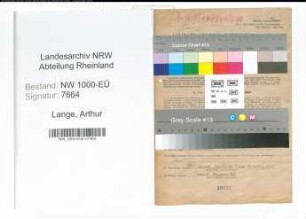 Entnazifizierung Arthur Lange, geb. 15.03.1895 (Justizangest.)