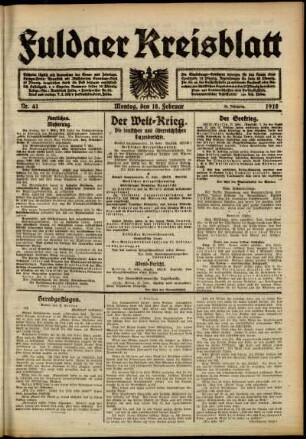 Ausgabe vom Montag, den 18. Februar 1918.