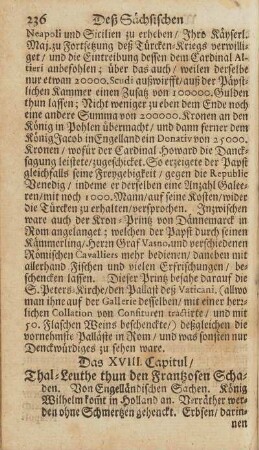 Das XVIII. Capitul