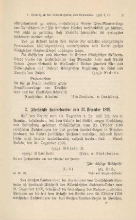 2. Allerhöchste Kabinetsordre vom 31. Dezember 1899