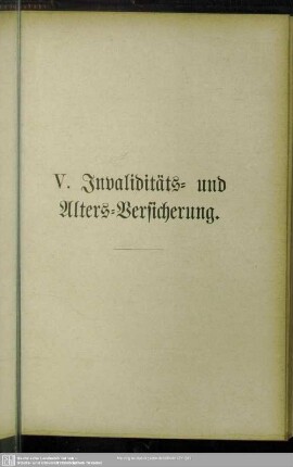 V. Invaliditäts- und Alters-Versicherung