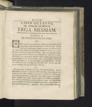 Liber octavus, de officiis hominum erga messiam.