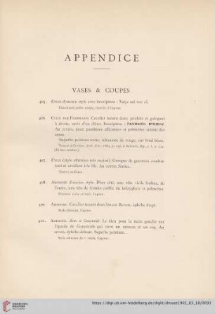 Appendice (Nr. 405-415)