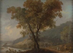 Uferlandschaft mit Jägern