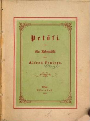 Petöfi : ein Lebensbild