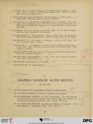 F. Graphik / Gemälde Alter Meister (Nr. 412-515)