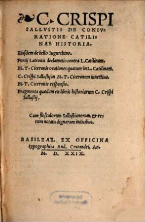 De coniuratione Catilinae historia