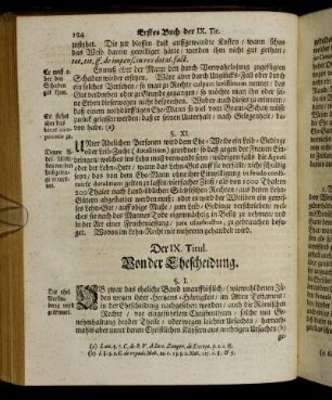 Der IX. Titul. Von der Ehescheidung.