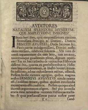 De praerogativis landgraviorum Thuringiae in Imperio Germanico oratio