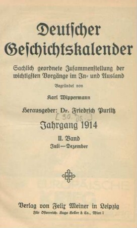 Bd. 1: [Juli - Dezember 1914]