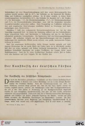 11.1919: Der Kunstbesitz der deutschen Fürsten, [3], der Kunstbesitz des sächsischen Königshauses