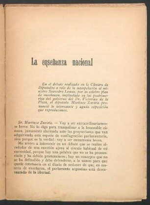 La enseñanza nacional