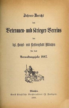 Jahresbericht : für das Vereinsjahr .... 1887 (1888)