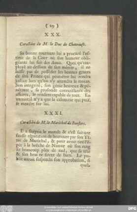 XXX. Caractére de M. le Duc de Chevrouse.