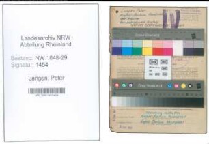 Entnazifizierung Peter Langen , geb. 29.12.1910 (Arbeiter)